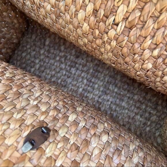 Vintage woven straw boho briefcase bag - Picture 6 of 8